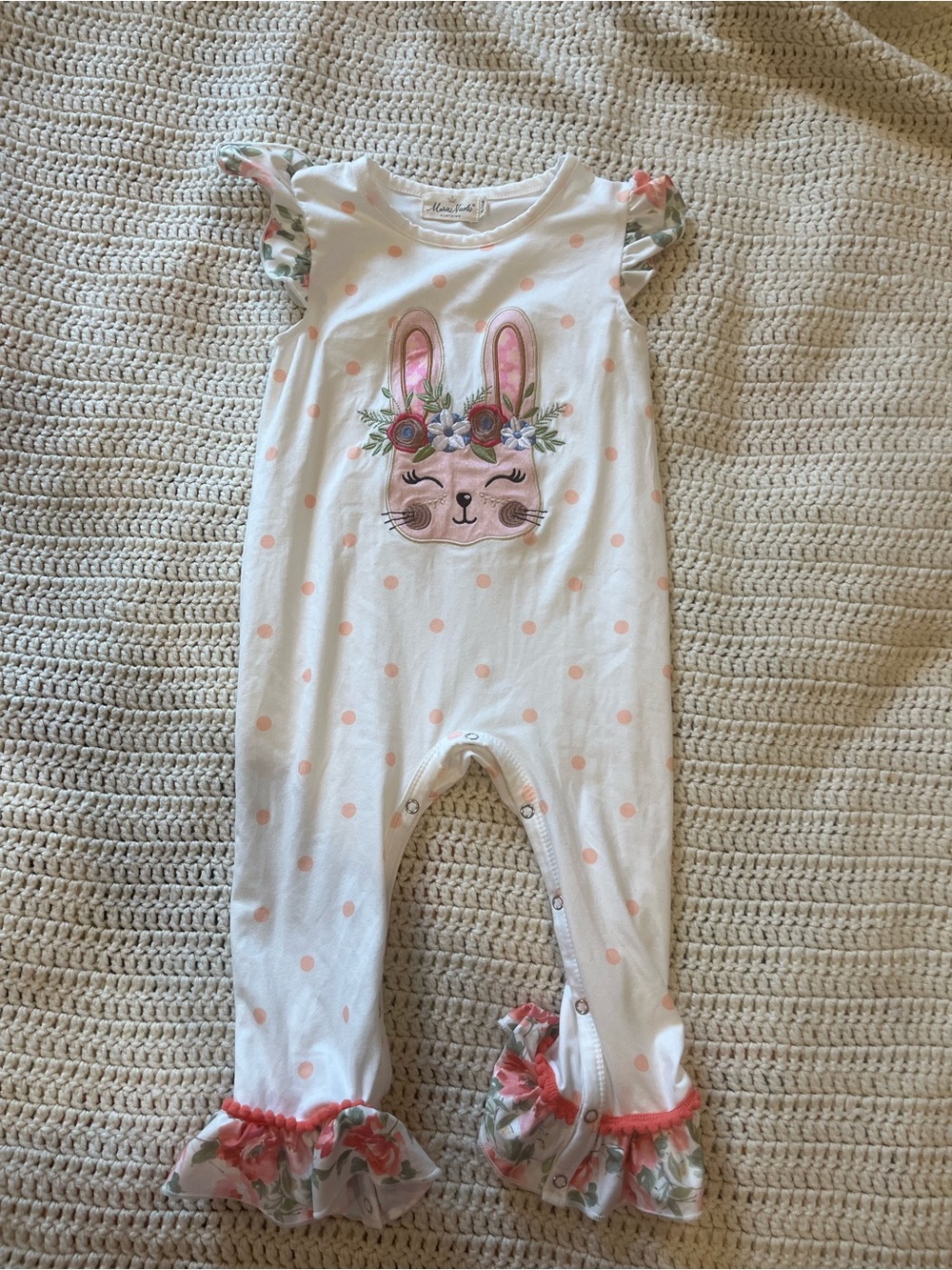 Boutique Bunny Romper | 18-24 Months | Floral Ruffle Jumper